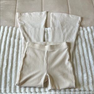 Aerie Cream Ribbed Corduroy Women's Pants